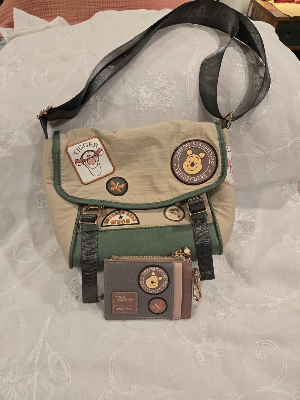 Box Lunch Women's Disney Winnie The Pooh Patches Crossbody Bag & Cardholder